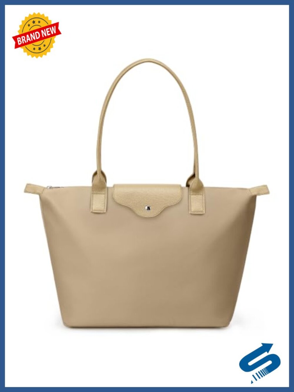 Nylon Top-Handle Tote Bag Large Capacity Zipper Hobo Shoulder Bag Lightweight